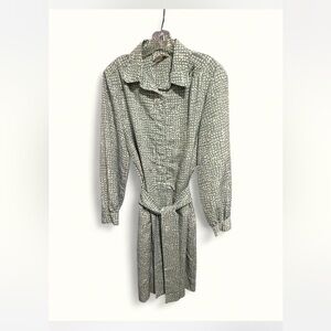 Brownstone Studio Wilory Traveller Teal Polka Dot 1980s dress with belt